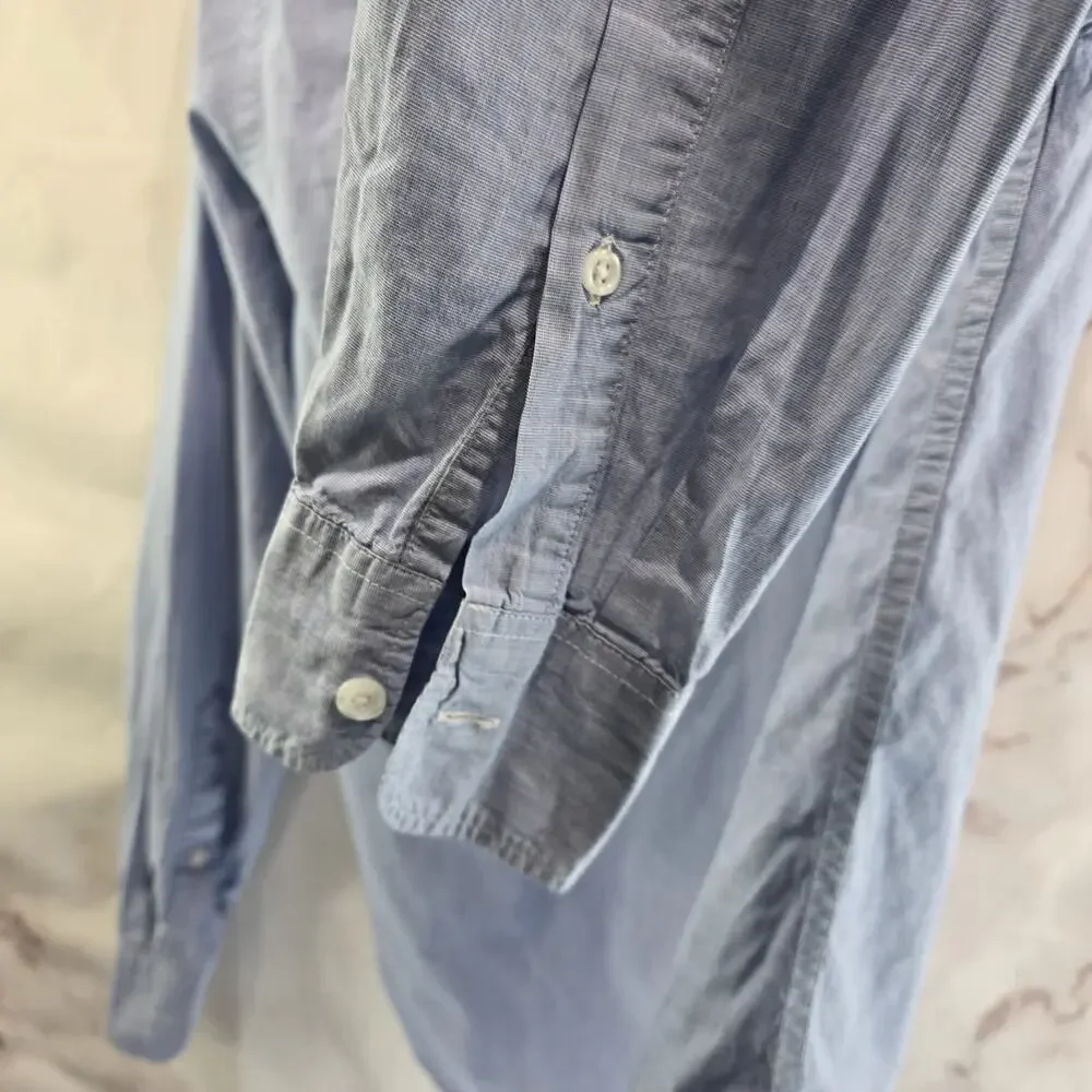 J Crew Shirt Mens Small Blue Button Down Long Sleeve Slim Flex Washed